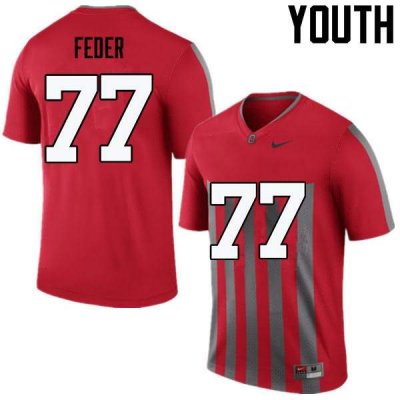 NCAA Ohio State Buckeyes Youth #77 Kevin Feder Throwback Nike Football College Jersey SMC8245RE